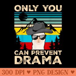 llama only you can prevent drama llama llamas - png download