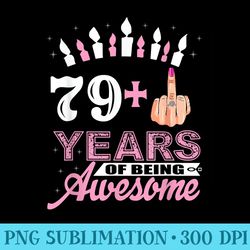 i am 79 plus middle finger funny 80th birthday candle women - download high resolution png