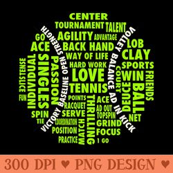 tennis ball word cloud cool tennis players - transparent png clipart