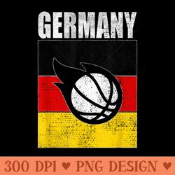 germany basketball german flag retro vintage grunge - unique png artwork