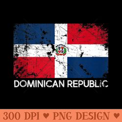 dominican flag vintage made in dominican republic - high resolution png image download