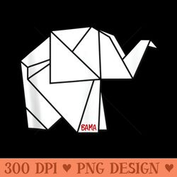 origami elephant bama - unique png artwork