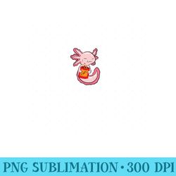 cute axolotl lover snaxolotl kawaii axolotl food sweets - modern png designs