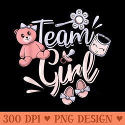 team girl gender reveal party baby shower - png prints