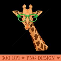 hipster giraffe glasses funny zoo animal african safari - digital png artwork