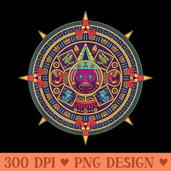 aztec calendar sun stone mexican art carving maya mayans - png clipart