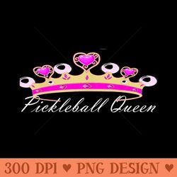 pickleball queen tiara pickle ball - digital png artwork