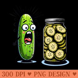 funny pickle surprise a cucumber and a jar of sliced pickles - modern png designs
