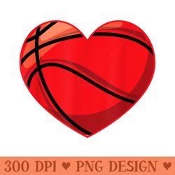 valentines day basketball heart bball ball player - ready to print png designs