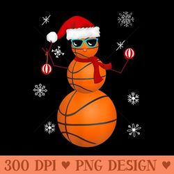 basketball snowman santa claus christmas hat funny baller - high quality png clipart