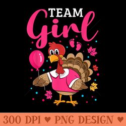 team girl thanksgiving pregnancy reveal baby announcement - digital png downloads