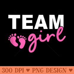 team girl gender reveal baby shower baby announcement - exclusive png designs