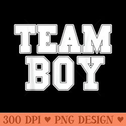 team blue gender reveal baby shower - png prints