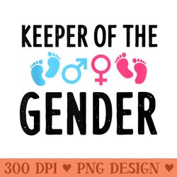 funny keeper of the gender for men baby shower - png graphics