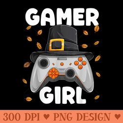Gamer Girl Thanksgaming Video Gamer Thanksgiving Gaming - Png Clipart