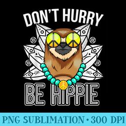sloth relaxed hippie colorful slow it down wt pajamas pjs - png download illustration