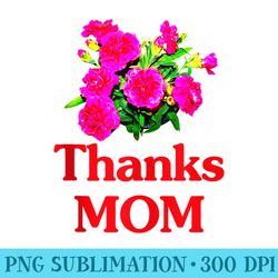 mothers day carnation thanks mom color photo text - high resolution png designs