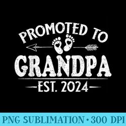 promoted to grandpa est. 2024 grandparents baby announcement - png download clipart