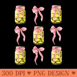 canned pickle coquette bows cute pickle jar girl women - high quality png files