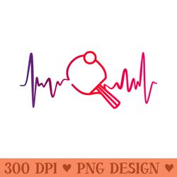 cool ping pong heartbeat table tennis - vector png clipart