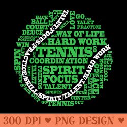 tennis ball word cloud cool tennis players - png prints