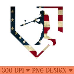 high school baseball season college ball player usa flag - png download