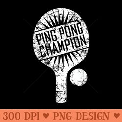 ping pong champion funny cute table tennis - vector png clipart