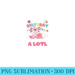 its my birthday lets party aloti axolotl family party decor - unique png artwork