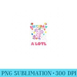 its my birthday lets party aloti axolotl family party decor - sublimation png designs