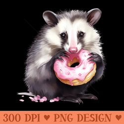 funny opossum donut graphic - modern png designs
