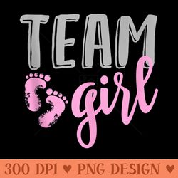 cute team girl gender reveal baby shower - png download for graphic design