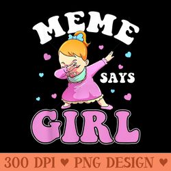 meme says girl gender reveal baby dabbing - clipart png