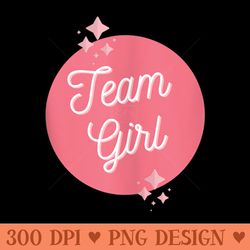cute team girl gender reveal baby shower - png design files