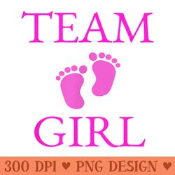 baby shower gender reveal team girl pink - png download