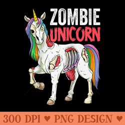 zombie unicorn zombiecorn halloween scary undead raglan baseball - png clipart for graphic design