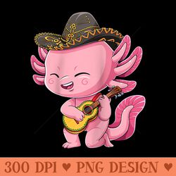 axolotl mariachi cinco de mayo mexican salamander amphibian raglan baseball - png design downloads