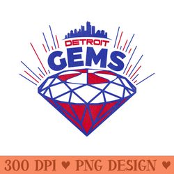 defunct detroit gems basketball team - unique png artwork