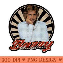 vintage retro barry manilow - mug sublimation png