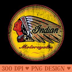 retro indian motorcycle sign - png download for graphic design