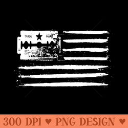 usa flag lines of coke cocaine and razor blade - vector png clipart