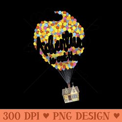 disney pixar up adventure is out there house balloon graphic - design png template