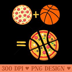 funny basketball pizza t math joke graphic - unique png artwork