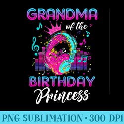 grandma of the birthday princess rockstars theme music party - high quality png files