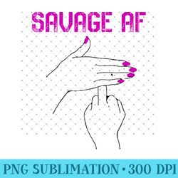 savage af funny pink nail polish hidden middle finger raglan baseball - printable png images