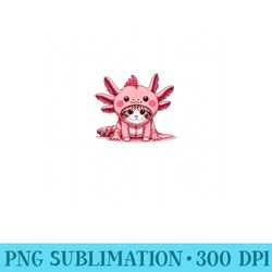 cute axolotl cat wearing axolotl suit kawaii lover - png clipart