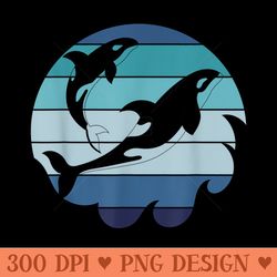 killer whale ocean animal aquarist diving retro orca - png download with transparent background