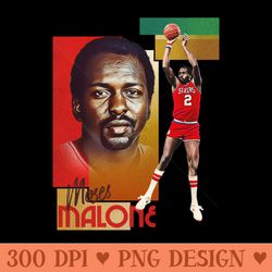 retro moses malone basketball card - png graphics