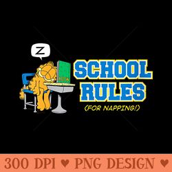 garfield school rules - digital png artwork