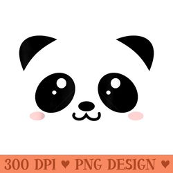 cute panda bear black white kawaii cartoon animal face - png download