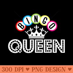 bingo bingo queen crown bingo balls - sublimation png designs